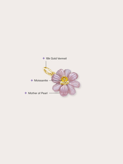 Carved Cosmos Charm 18K Gold (1) – Mondays Made Flower & Birthstone Jewelry Singapore