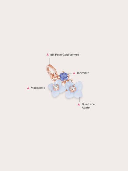 Carved Hydrangea Charm 18K Rose Gold (1) – Mondays Made Flower & Birthstone Jewelry Singapore