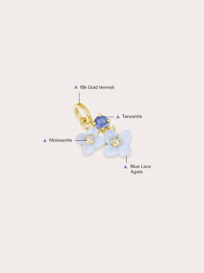 Carved Hydrangea Charm 18K Gold (1) – Mondays Made Flower & Birthstone Jewelry Singapore
