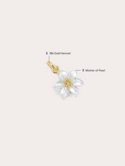 Carved Lily Charm 18K Gold (1) – Mondays Made Flower & Birthstone Jewelry Singapore