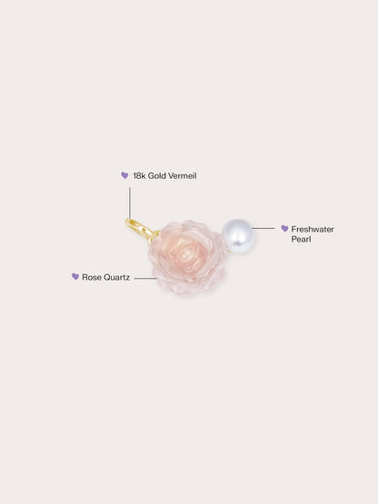 Carved Peony Charm 18K Gold (1) – Mondays Made Flower & Birthstone Jewelry Singapore