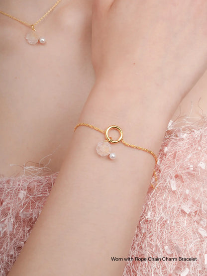 Carved Peony Charm Worn With 18K Gold – Mondays Made Flower & Birthstone Jewelry Singapore