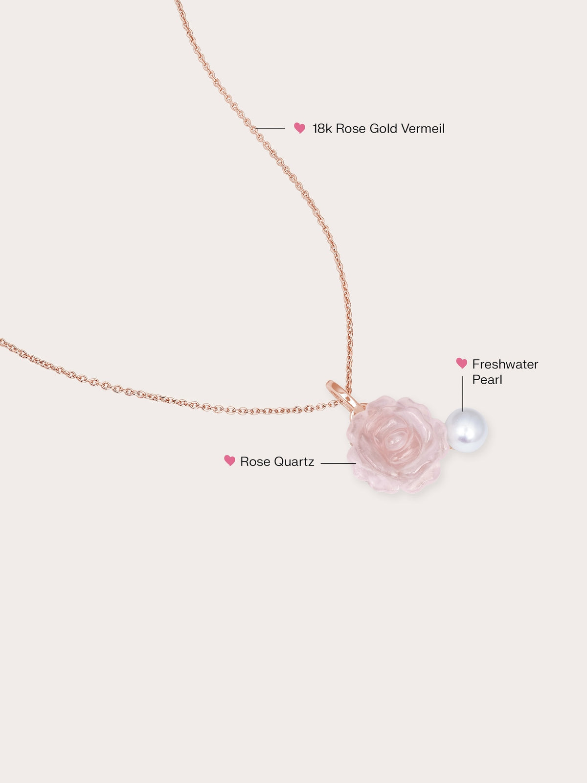 Carved Peony Necklace 18K Rose Gold (1) – Mondays Made Flower & Birthstone Jewelry Singapore
