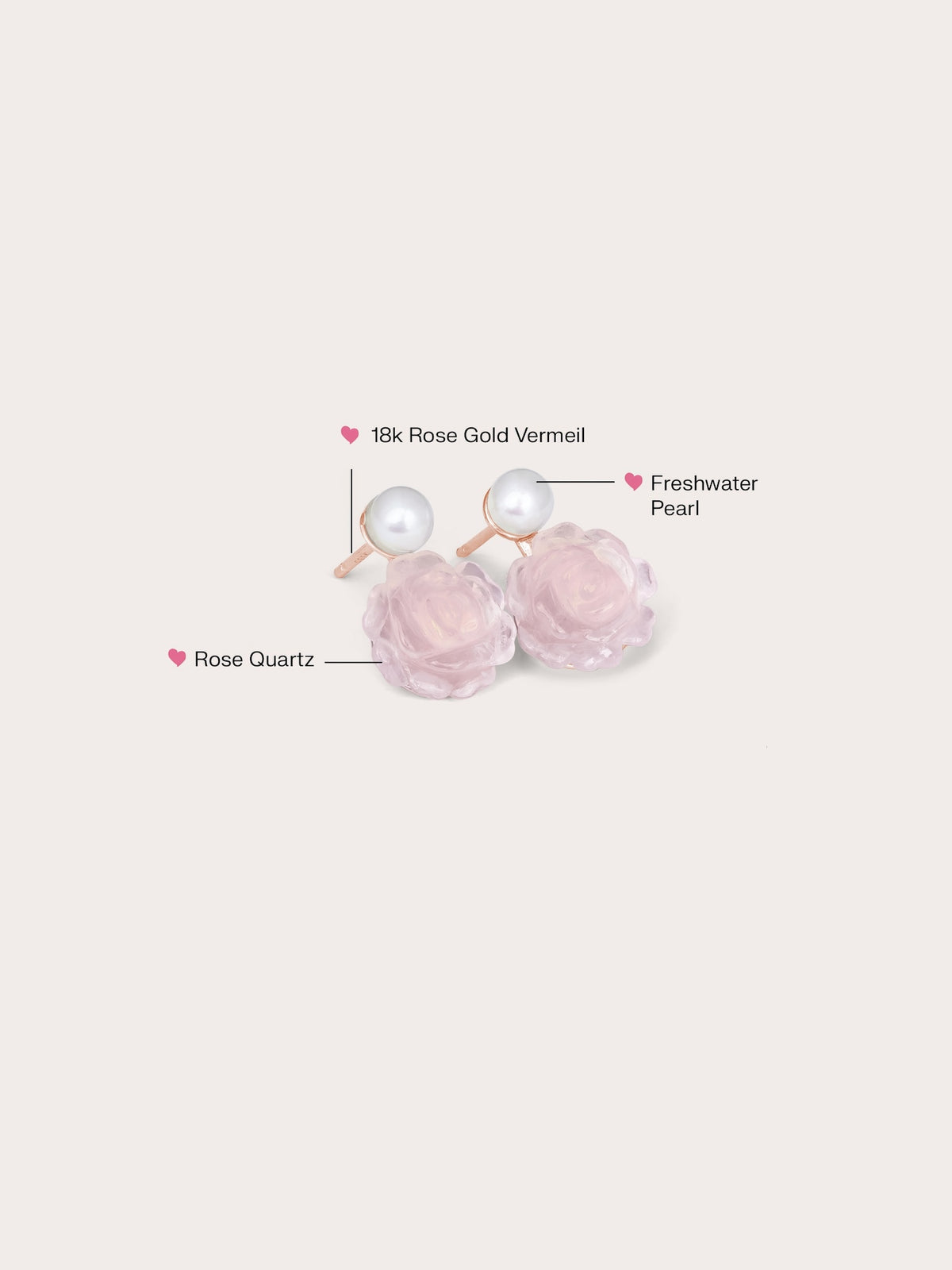Carved Peony Stud Earrings 18K Rose Gold (1) – Mondays Made Flower & Birthstone Jewelry Singapore