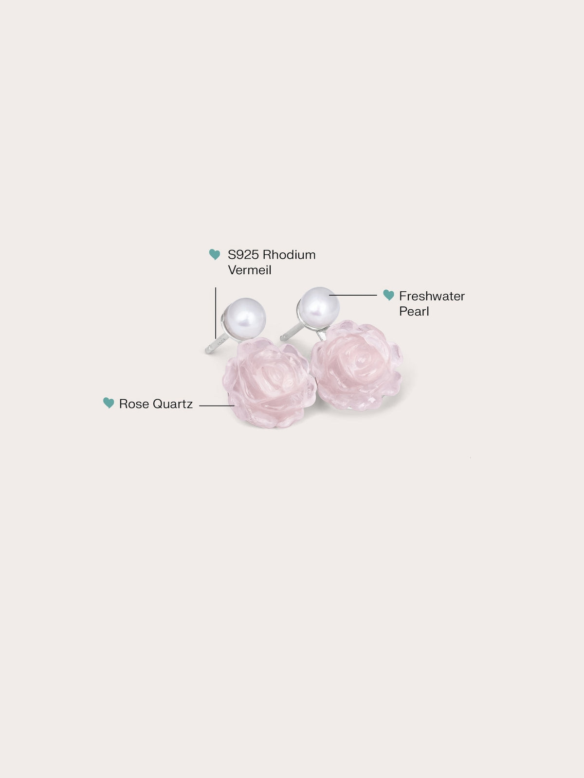 Carved Peony Stud Earrings S925 Silver Rhodium (1) – Mondays Made Flower & Birthstone Jewelry Singapore