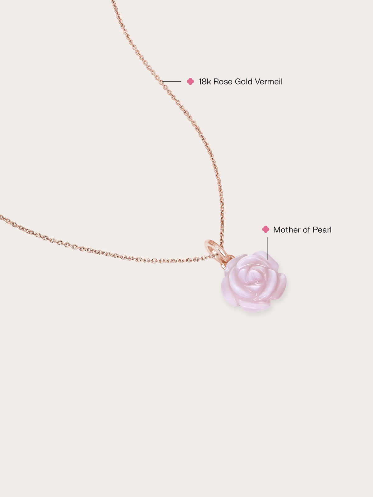 Carved Pink Rose Necklace 18K Rose Gold (1) – Mondays Made Flower & Birthstone Jewelry Singapore