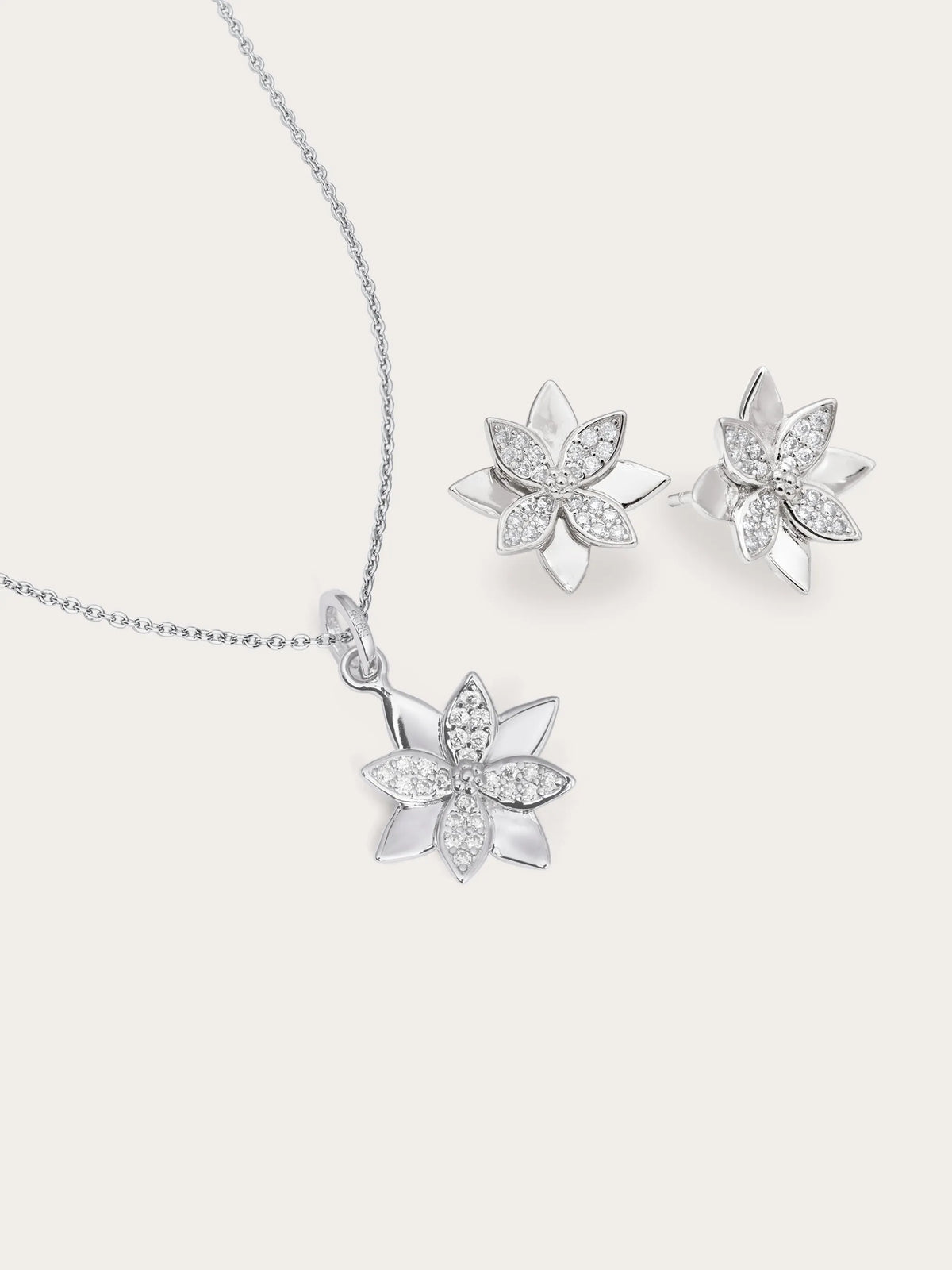Poinsettia Necklace and Earrings Set
