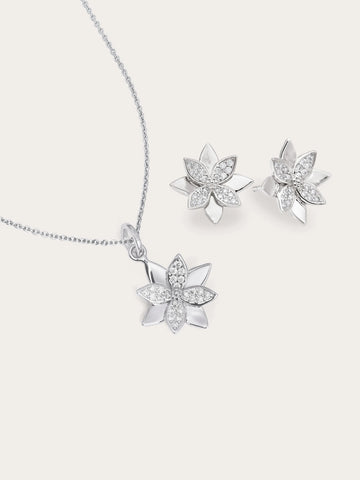 Poinsettia Necklace and Earrings Set