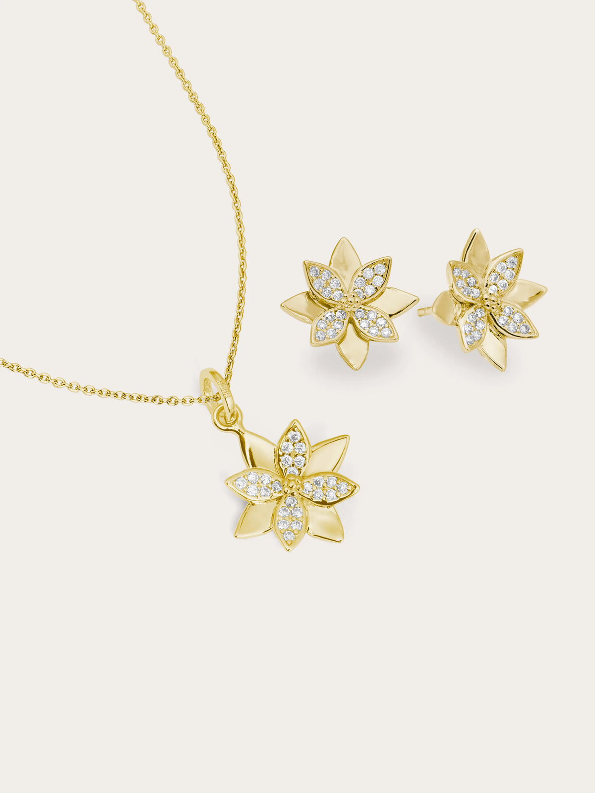 Poinsettia Necklace and Earrings Set
