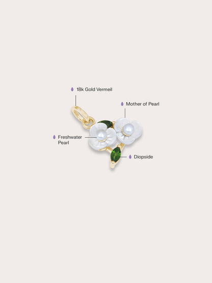 Carved Snowdrop Cluster Charm 18K Gold (1) – Mondays Made Flower & Birthstone Jewelry Singapore
