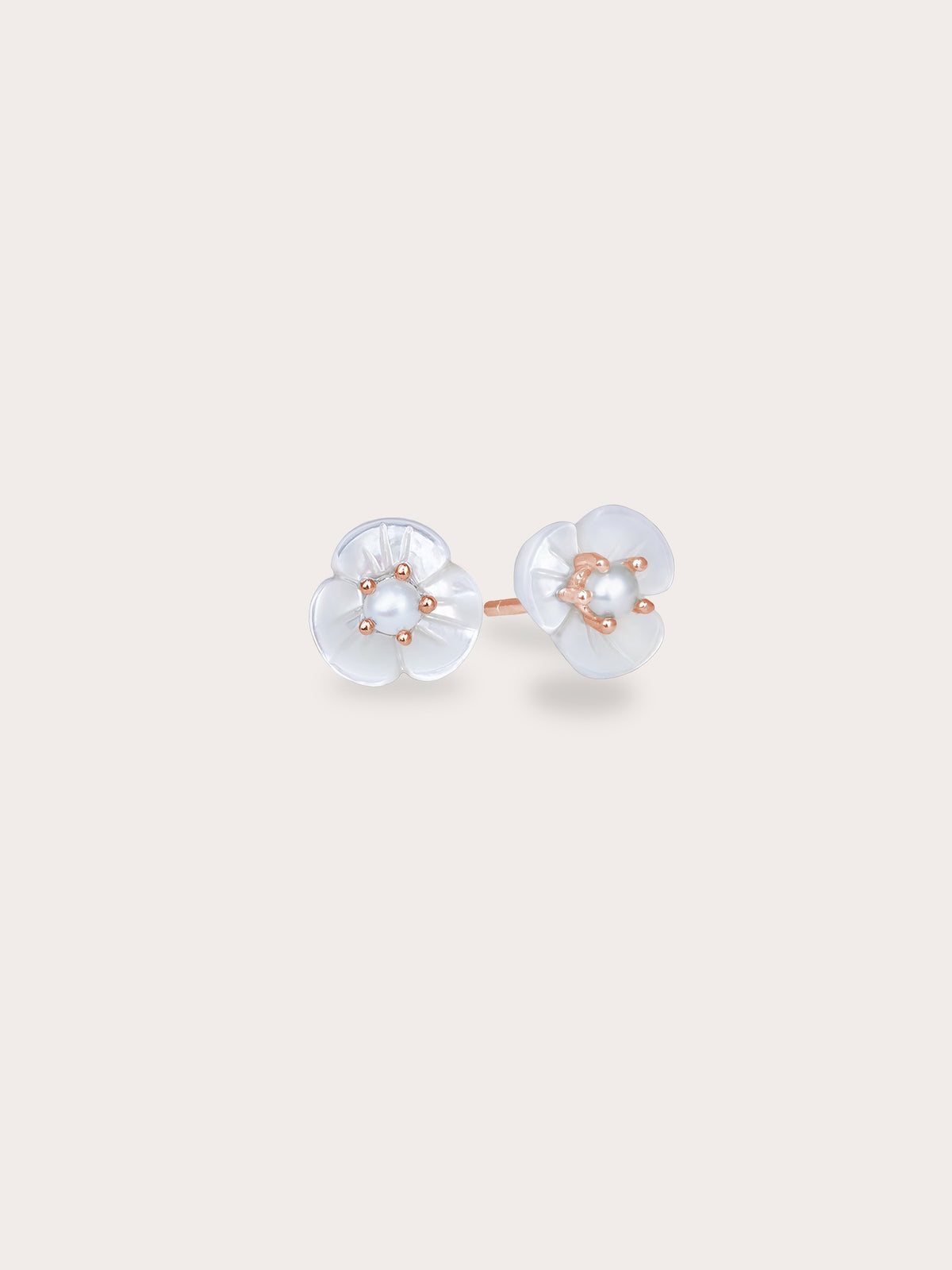 Carved Snowdrop Drop Earrings 18K Rose Gold (3) – Mondays Made Flower & Birthstone Jewelry Singapore