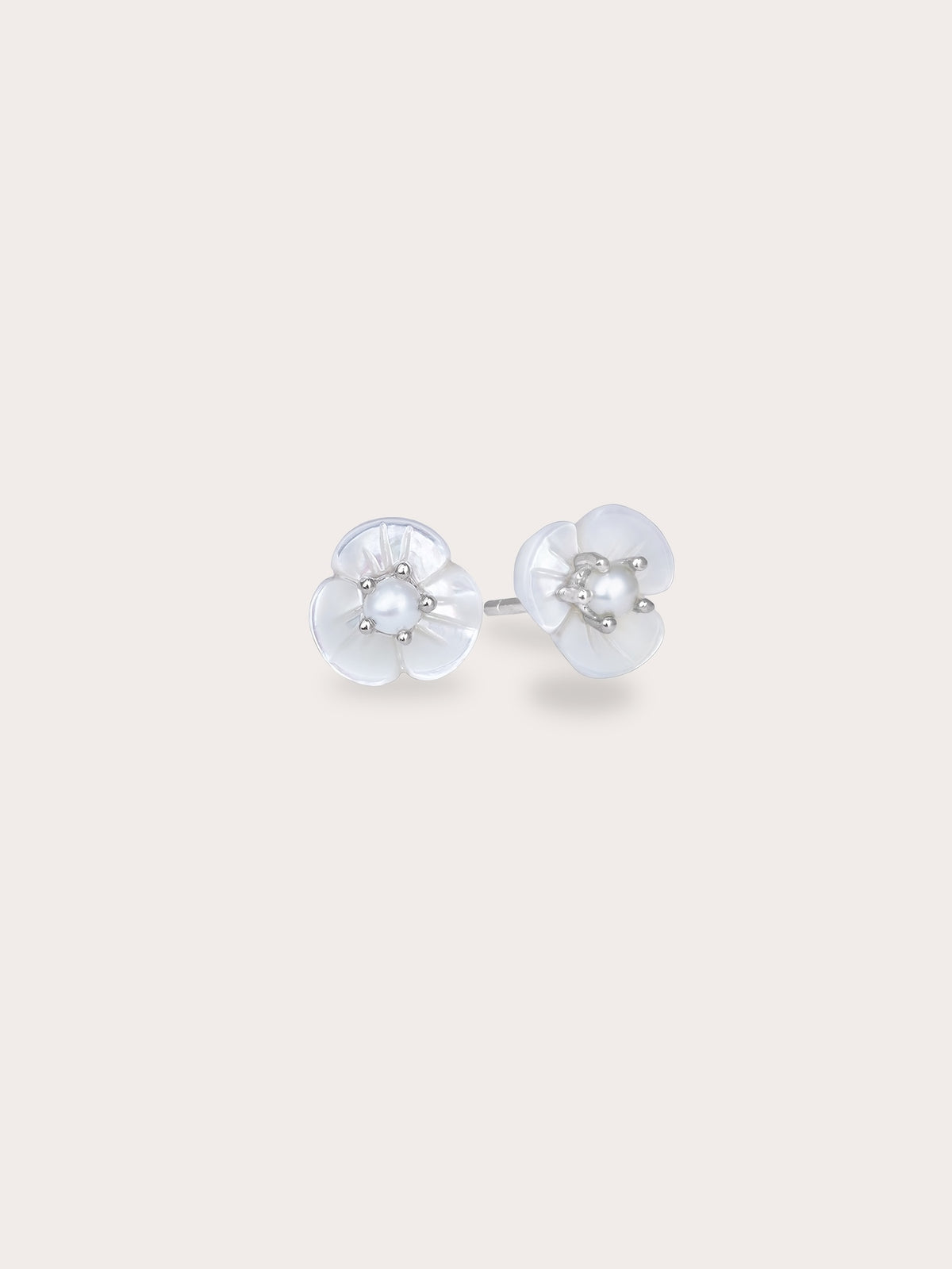 Carved Snowdrop Drop Earrings S925 Silver Rhodium (2) – Mondays Made Flower & Birthstone Jewelry Singapore