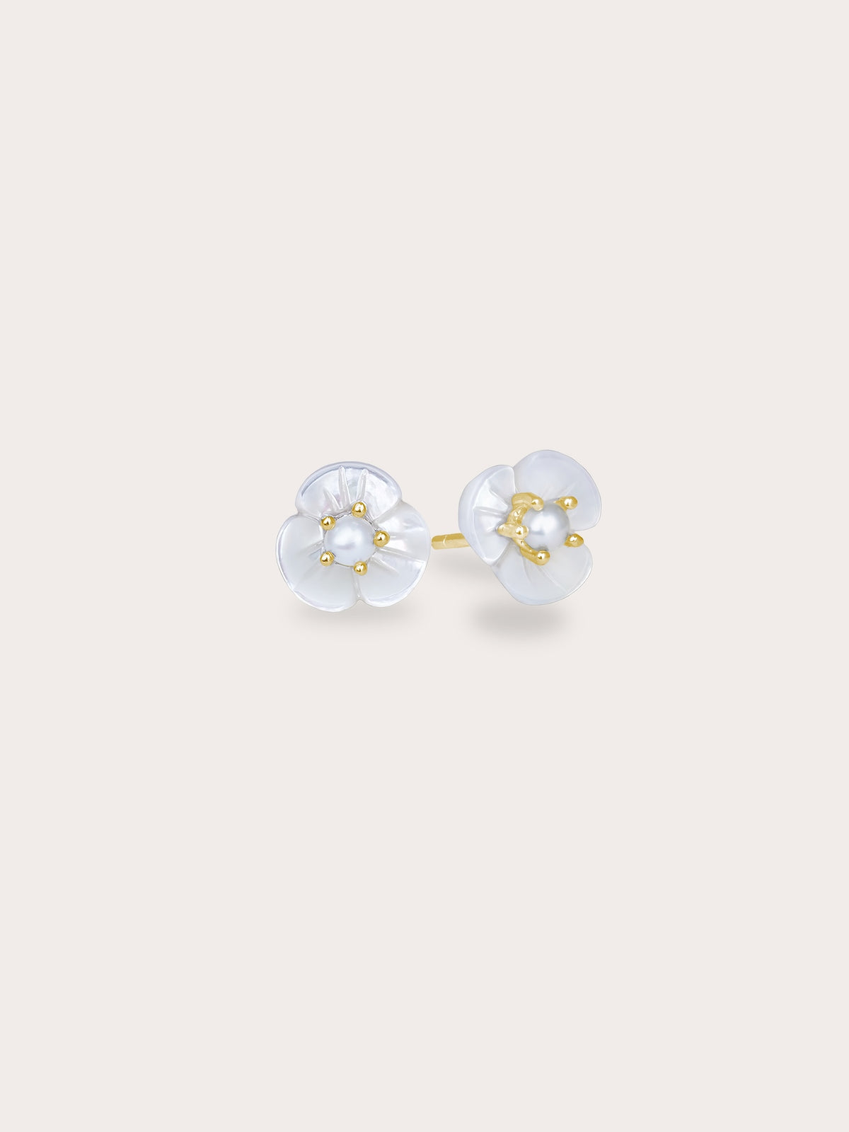 Carved Snowdrop Drop Earrings 18K Gold (2) – Mondays Made Flower & Birthstone Jewelry Singapore