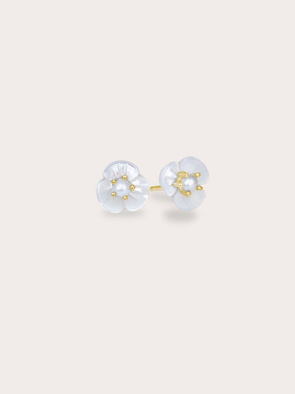 Carved Snowdrop Drop Earrings 18K Gold (2) – Mondays Made Flower & Birthstone Jewelry Singapore