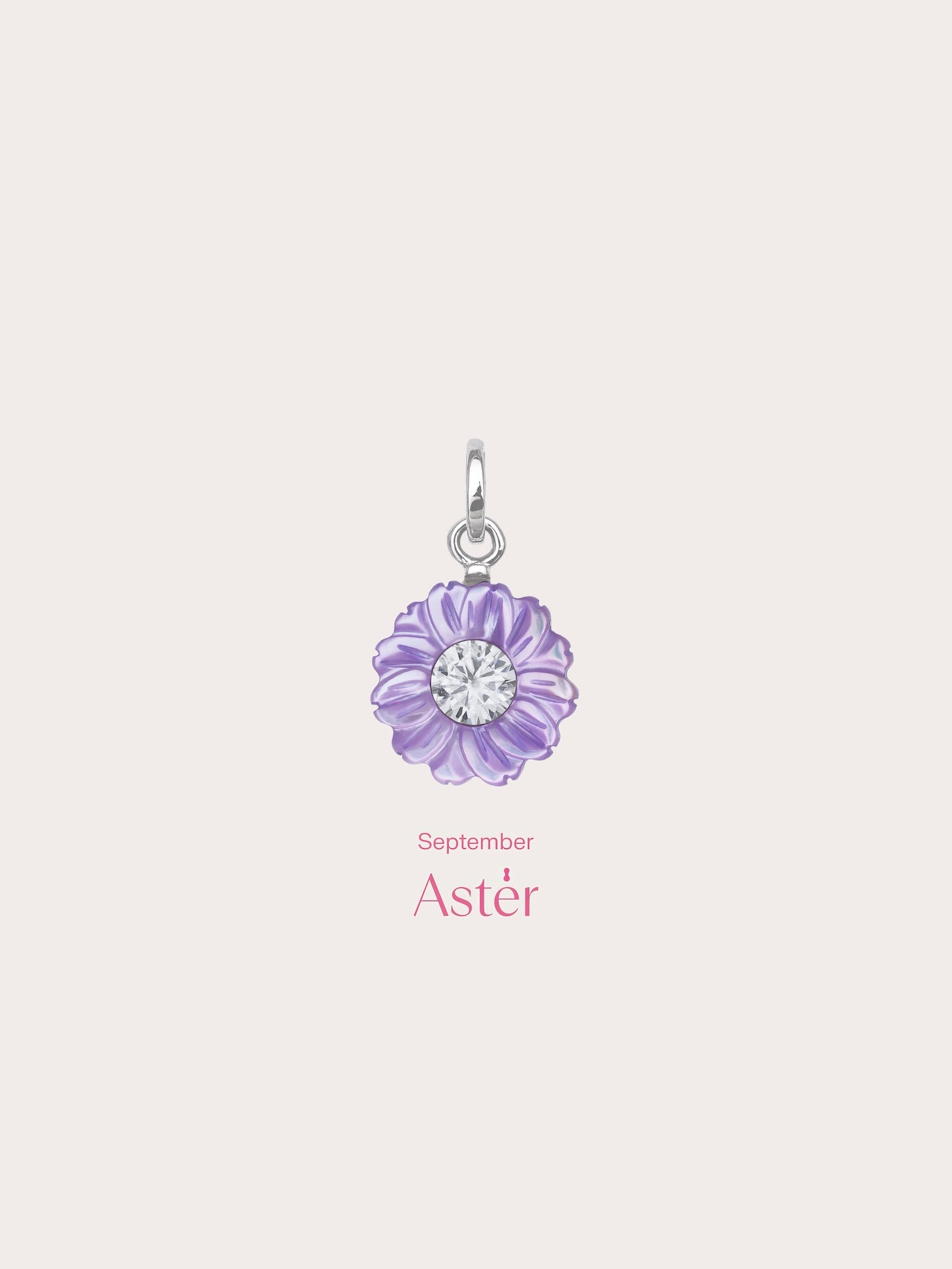 Carved Aster Charm in S925 Rhodium Vermeil from Mondays Made