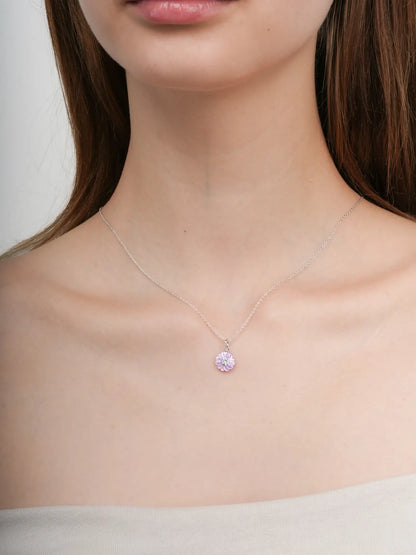 Carved Aster Necklace S925 Silver Rhodium (3) – Mondays Made Flower & Birthstone Jewelry Singapore