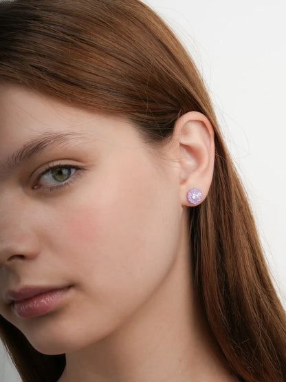 Carved Aster Stud Earrings (5) – Mondays Made Flower & Birthstone Jewelry Singapore