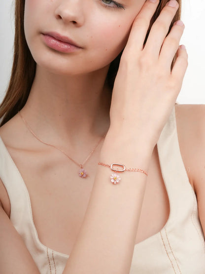 Carved Cosmos Charm 18K Rose Gold (2) – Mondays Made Flower & Birthstone Jewelry Singapore