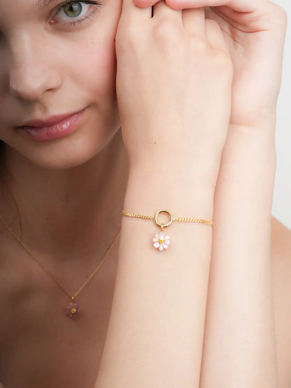 Carved Cosmos Charm 18K Gold (2) – Mondays Made Flower & Birthstone Jewelry Singapore
