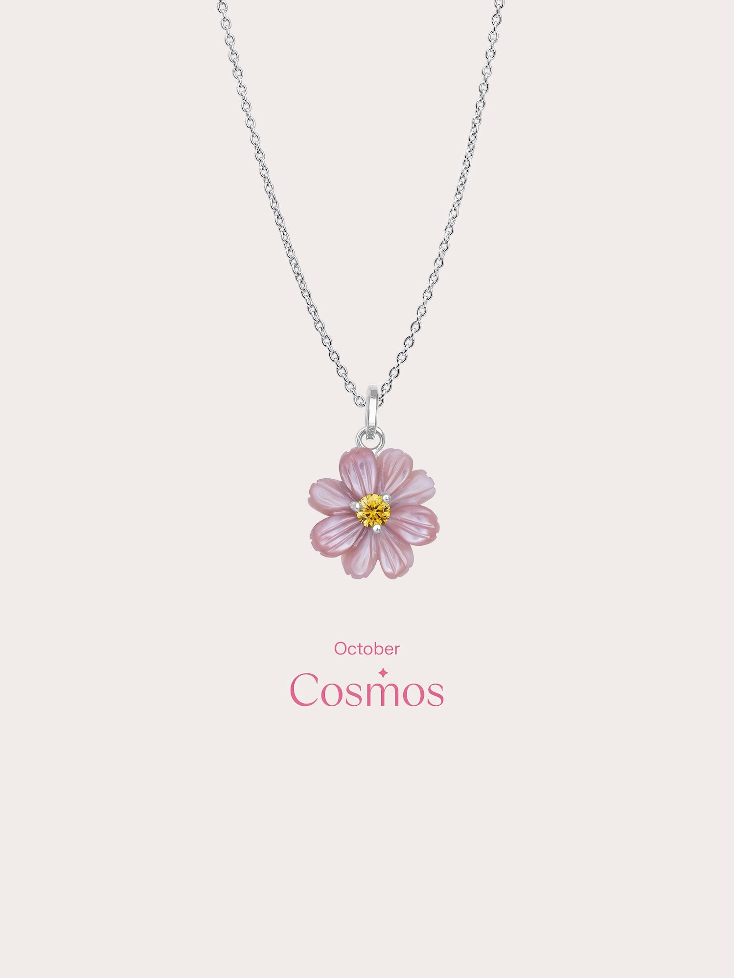 Carved Cosmos Necklace in S925 Rhodium Vermeil from Mondays Made
