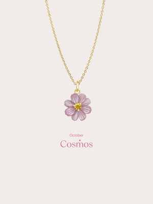 Carved Cosmos Necklace 18K Gold (5) – Mondays Made Flower & Birthstone Jewelry Singapore