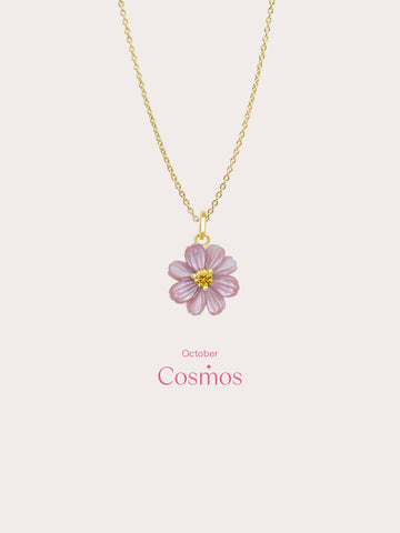 Carved Cosmos Necklace 18K Gold (5) – Mondays Made Flower & Birthstone Jewelry Singapore