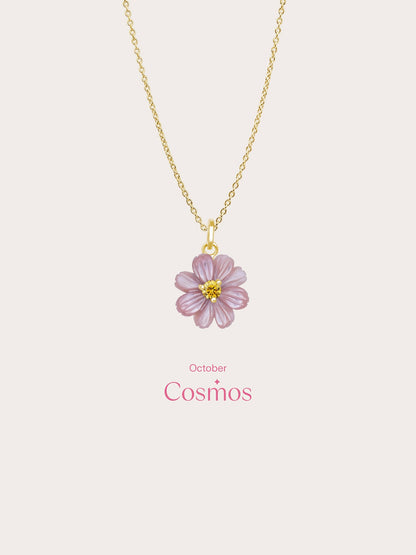 Carved Cosmos Necklace 18K Gold (5) – Mondays Made Flower & Birthstone Jewelry Singapore