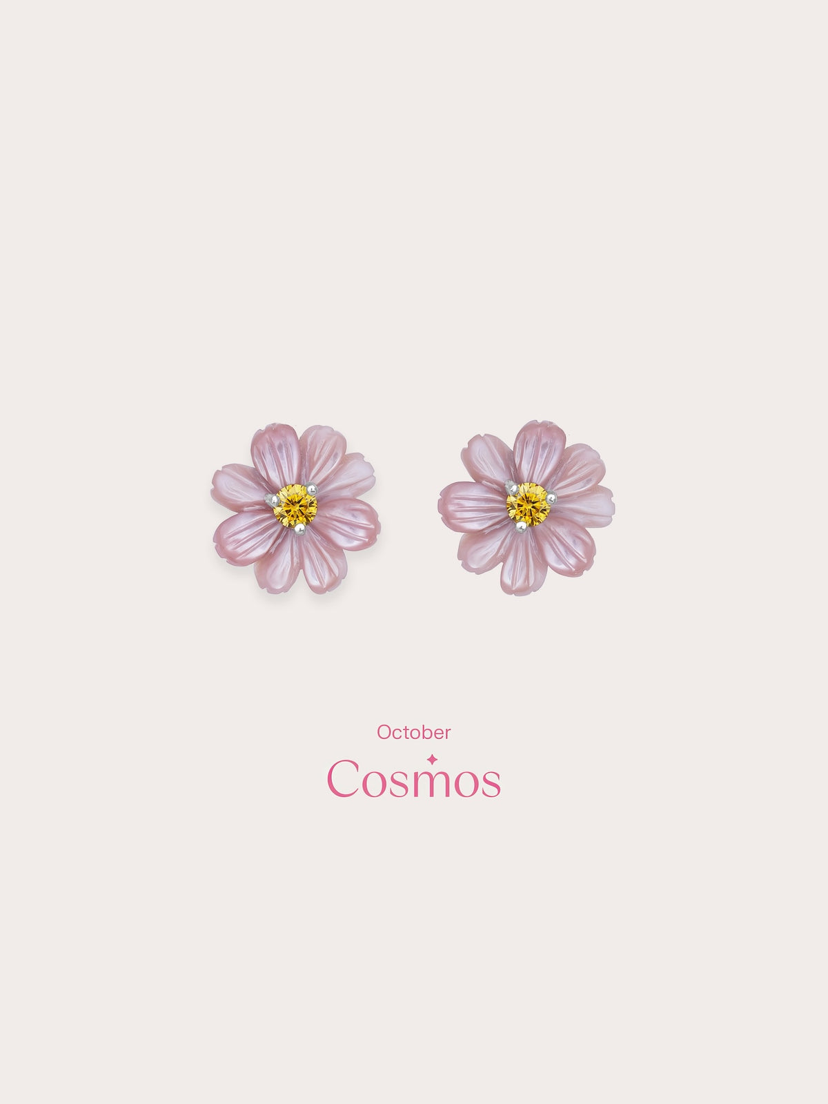 Carved Cosmos Stud Earrings S925 Silver Rhodium (4) – Mondays Made Flower & Birthstone Jewelry Singapore