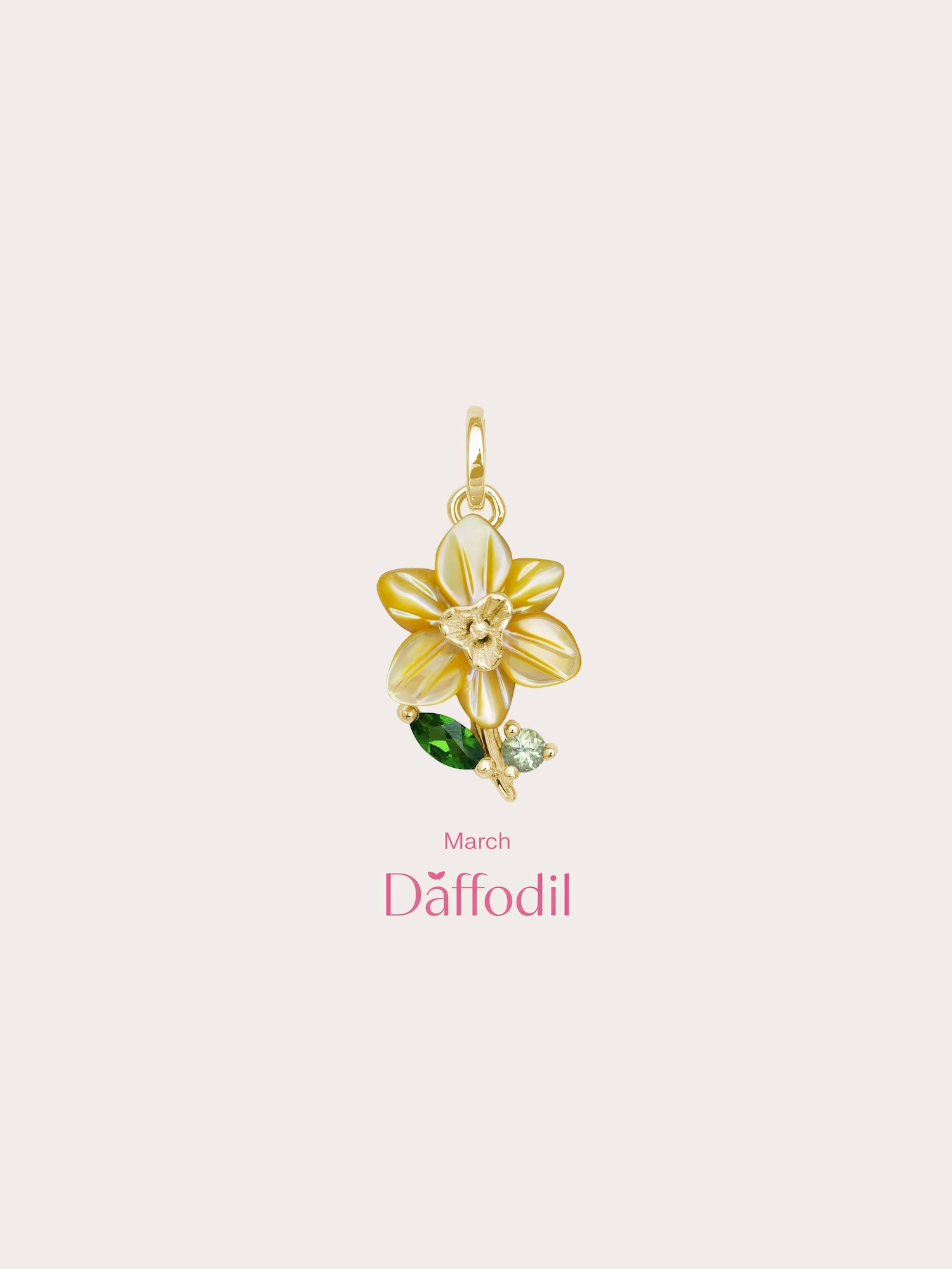 Carved Daffodil Charm in 18k Gold Vermeil from Mondays Made