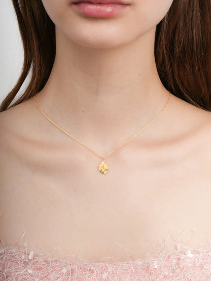Carved Daffodil Necklace 18K Gold (3) – Mondays Made Flower & Birthstone Jewelry Singapore