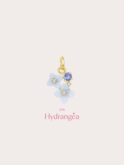 Carved Hydrangea Charm 18K Gold (2) – Mondays Made Flower & Birthstone Jewelry Singapore