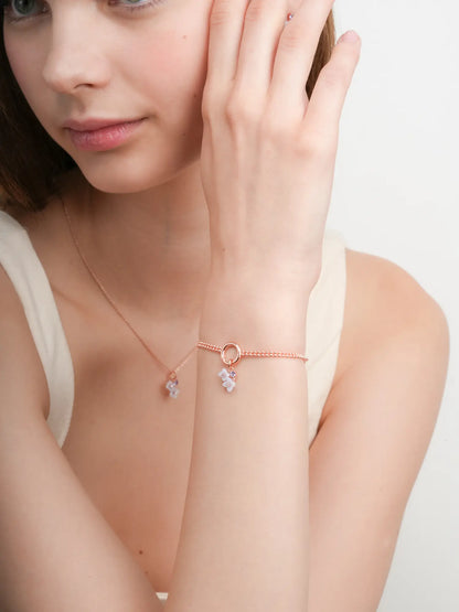 Carved Hydrangea Cluster Charm 18K Rose Gold (2) – Mondays Made Flower & Birthstone Jewelry Singapore