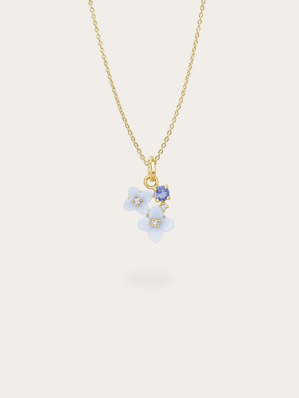 Carved Hydrangea Necklace and Earrings Set
