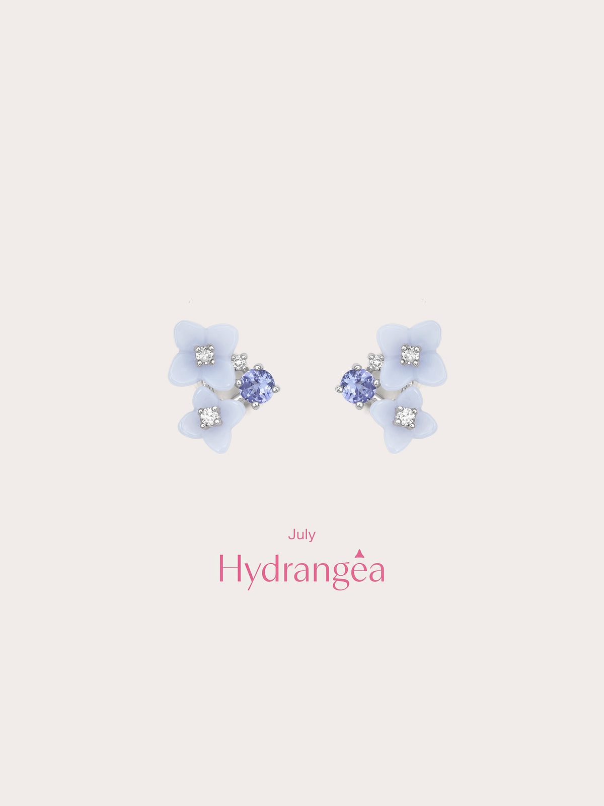 Carved Hydrangea Cluster Stud Earrings S925 Silver Rhodium (2) – Mondays Made Flower & Birthstone Jewelry Singapore