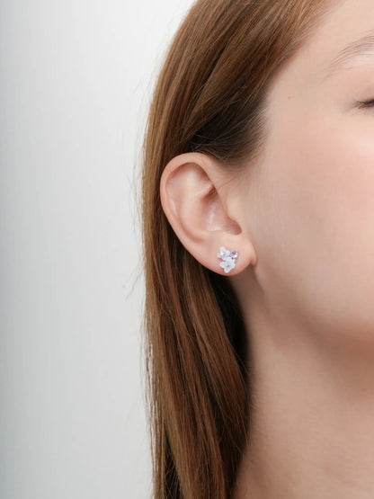 Carved Hydrangea Stud Earrings S925 Silver Rhodium (1) – Mondays Made Flower & Birthstone Jewelry Singapore