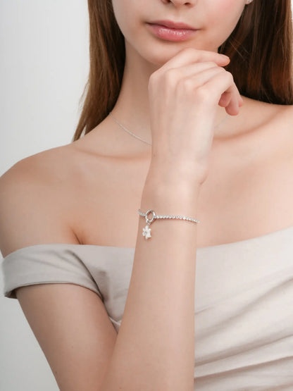 Carved Lily Charm S925 Silver Rhodium (2) – Mondays Made Flower & Birthstone Jewelry Singapore