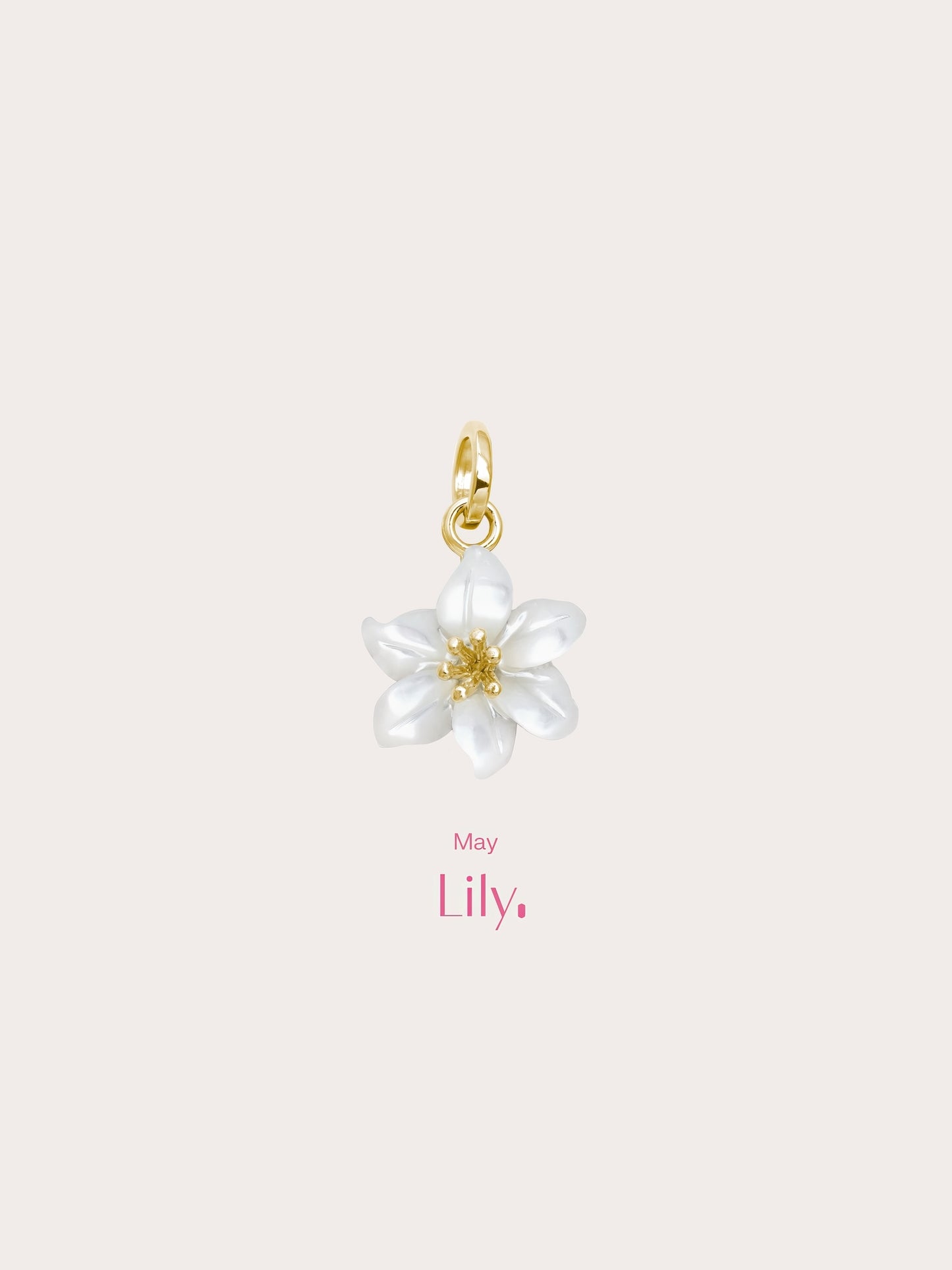lily flower charm Carved Lily Charm