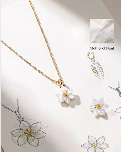 Carved Lily Necklace