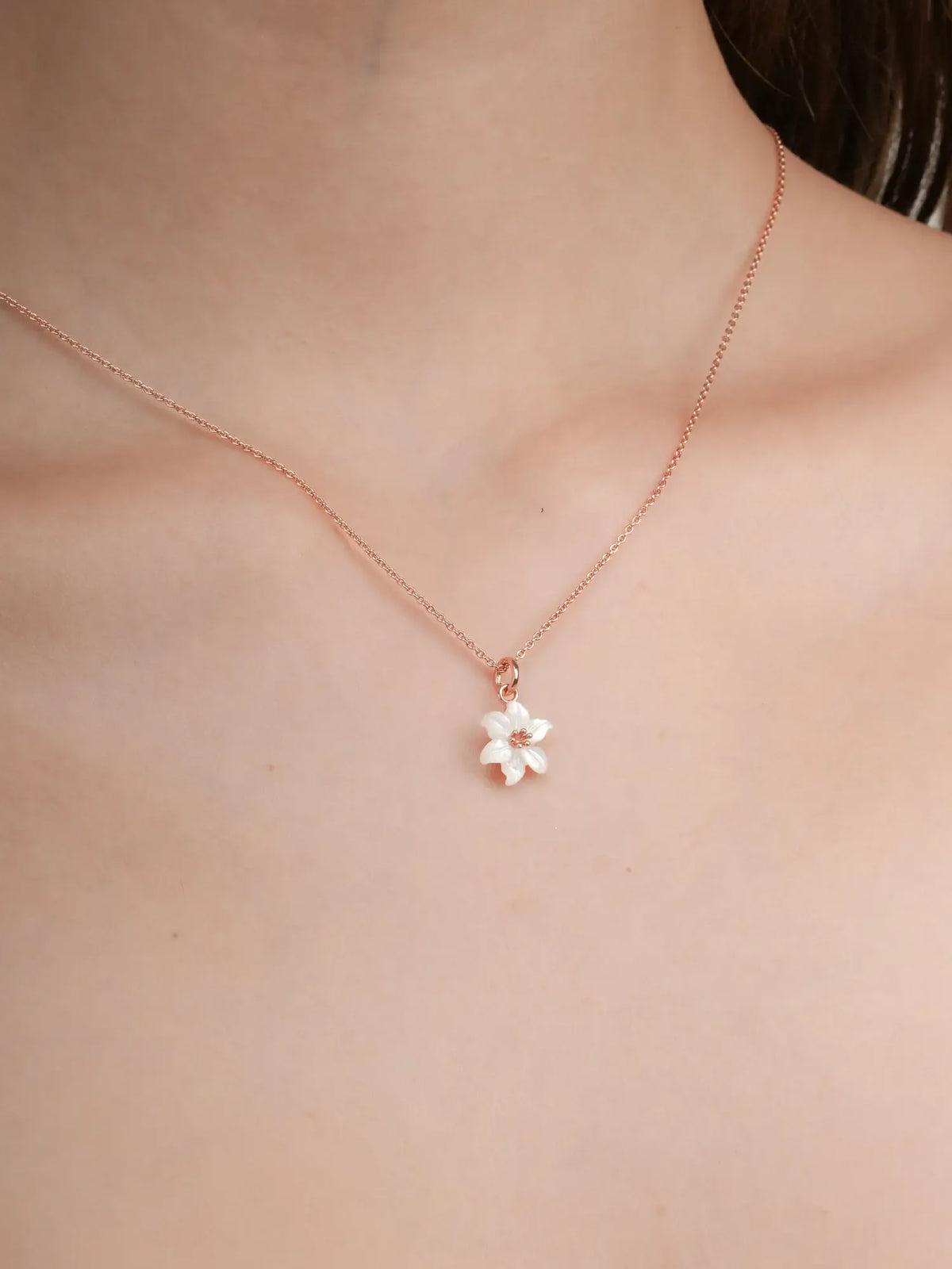 Carved Lily Necklace