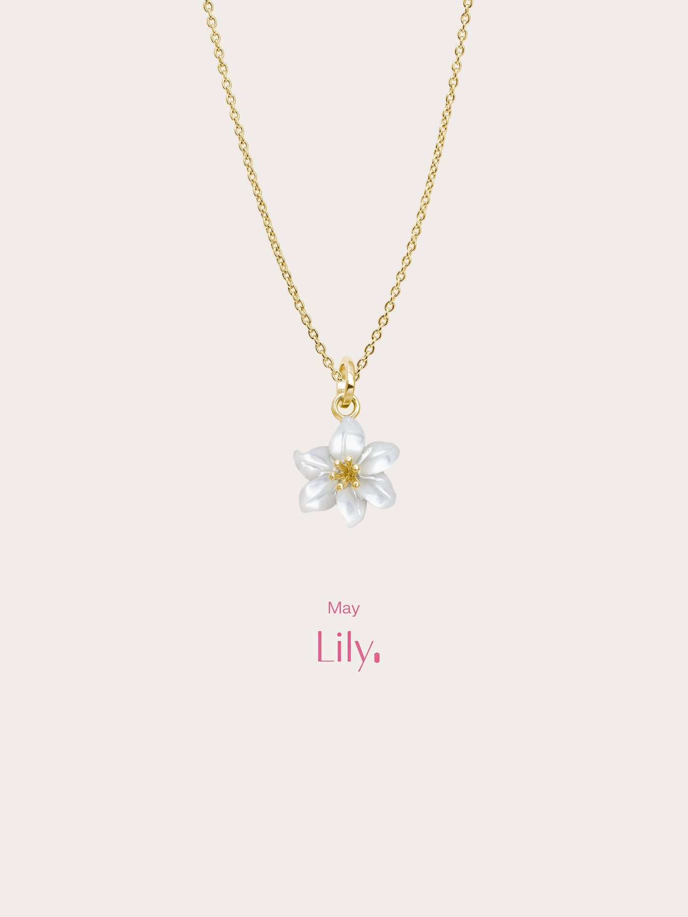 <p>Carved Lily <em>Necklace</em></p>