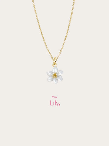 Carved Lily Necklace