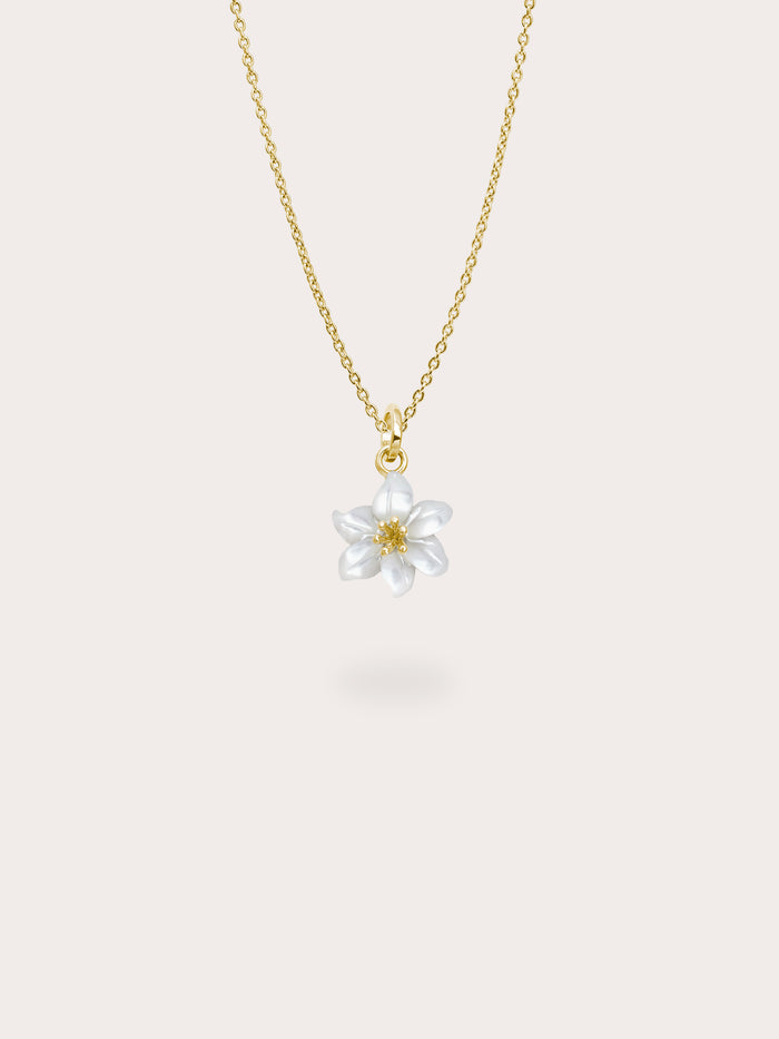 Carved Lily Necklace 18K Gold (6) – Mondays Made Flower & Birthstone Jewelry Singapore
