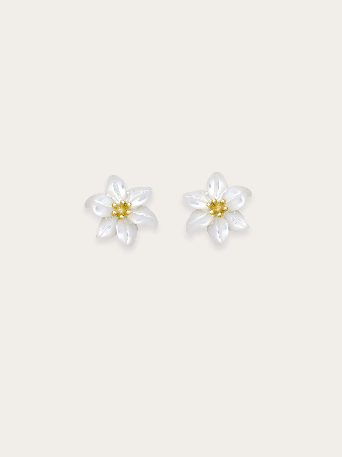 Carved Lily Necklace and Earrings Set