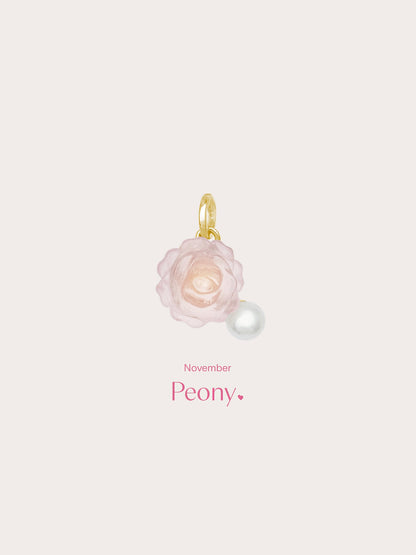 Carved Peony Charm 18K Gold (4) – Mondays Made Flower & Birthstone Jewelry Singapore