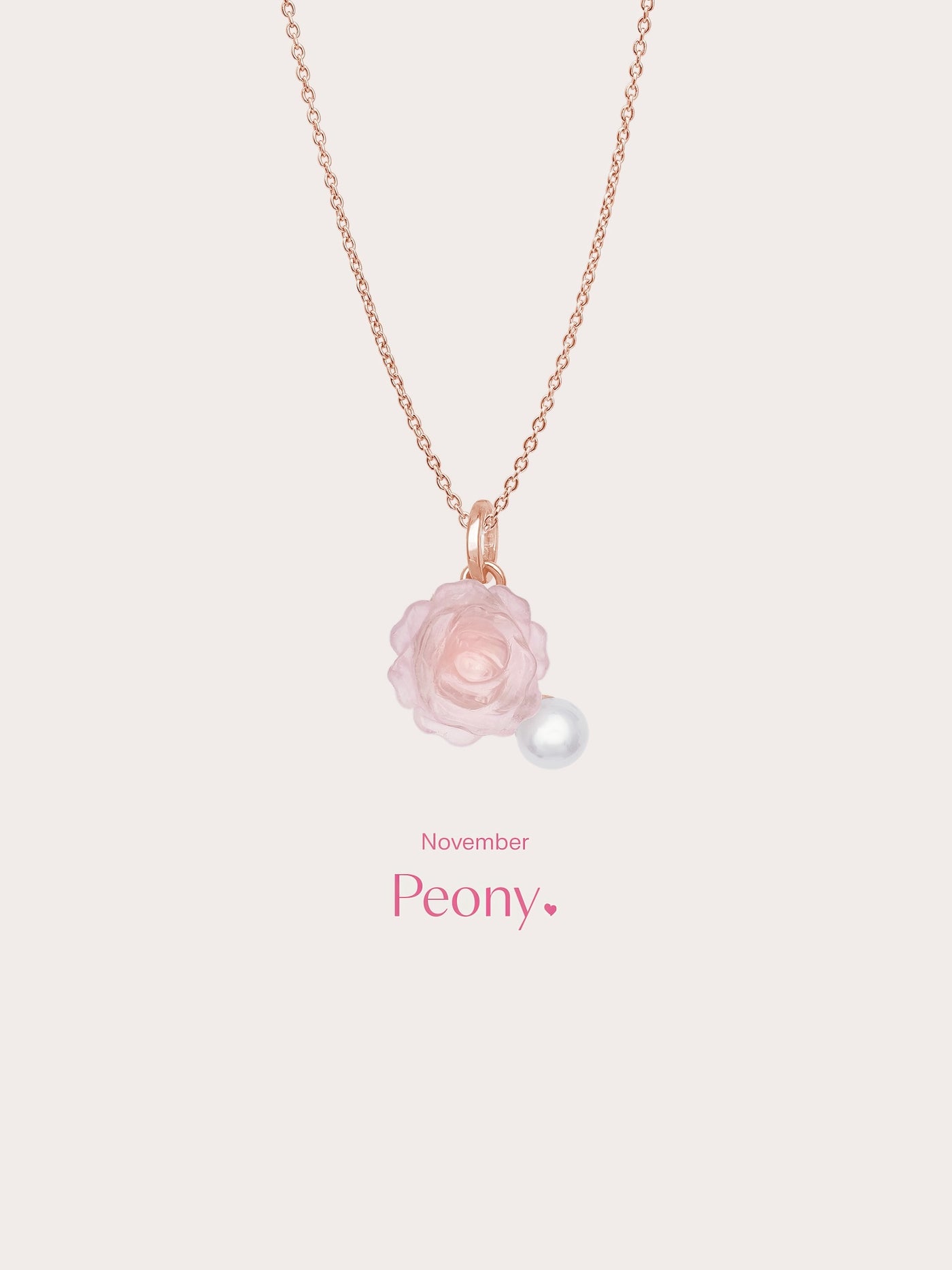 Carved Peony Necklace 18K Rose Gold (5) – Mondays Made Flower & Birthstone Jewelry Singapore