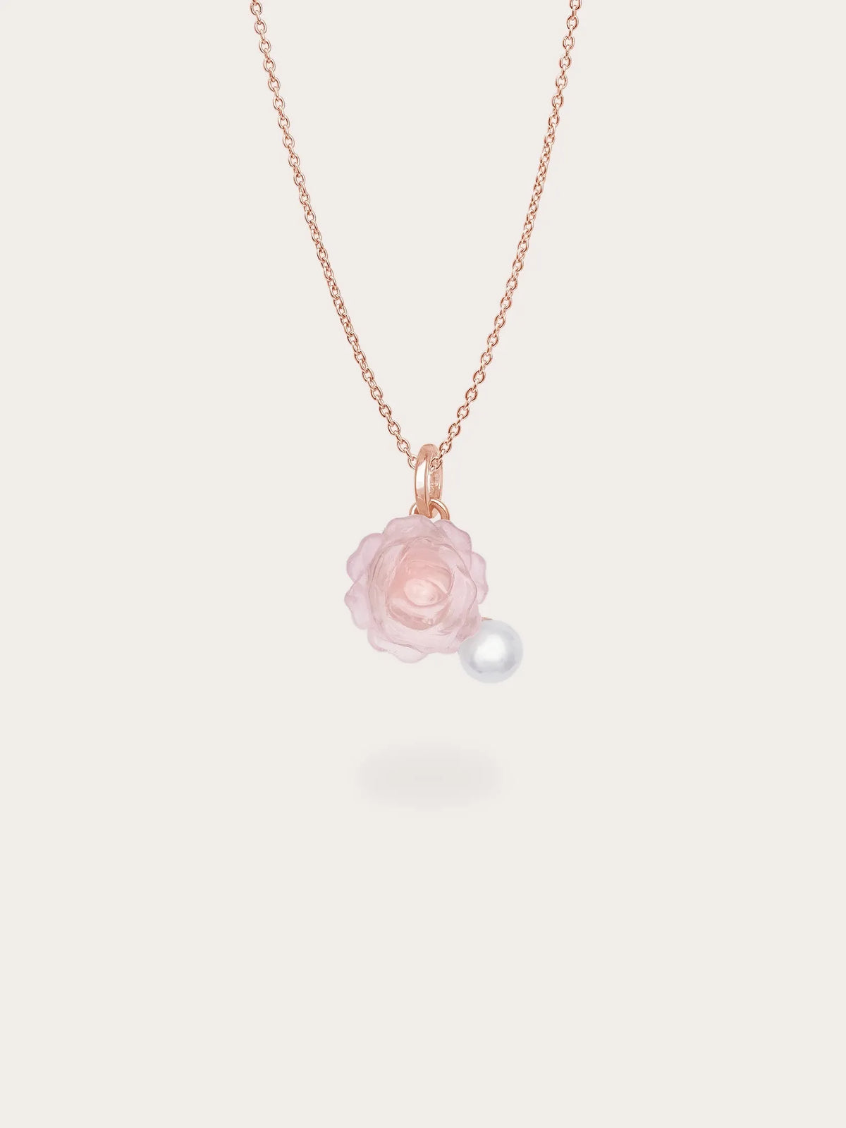 Carved Peony Necklace and Earrings Set