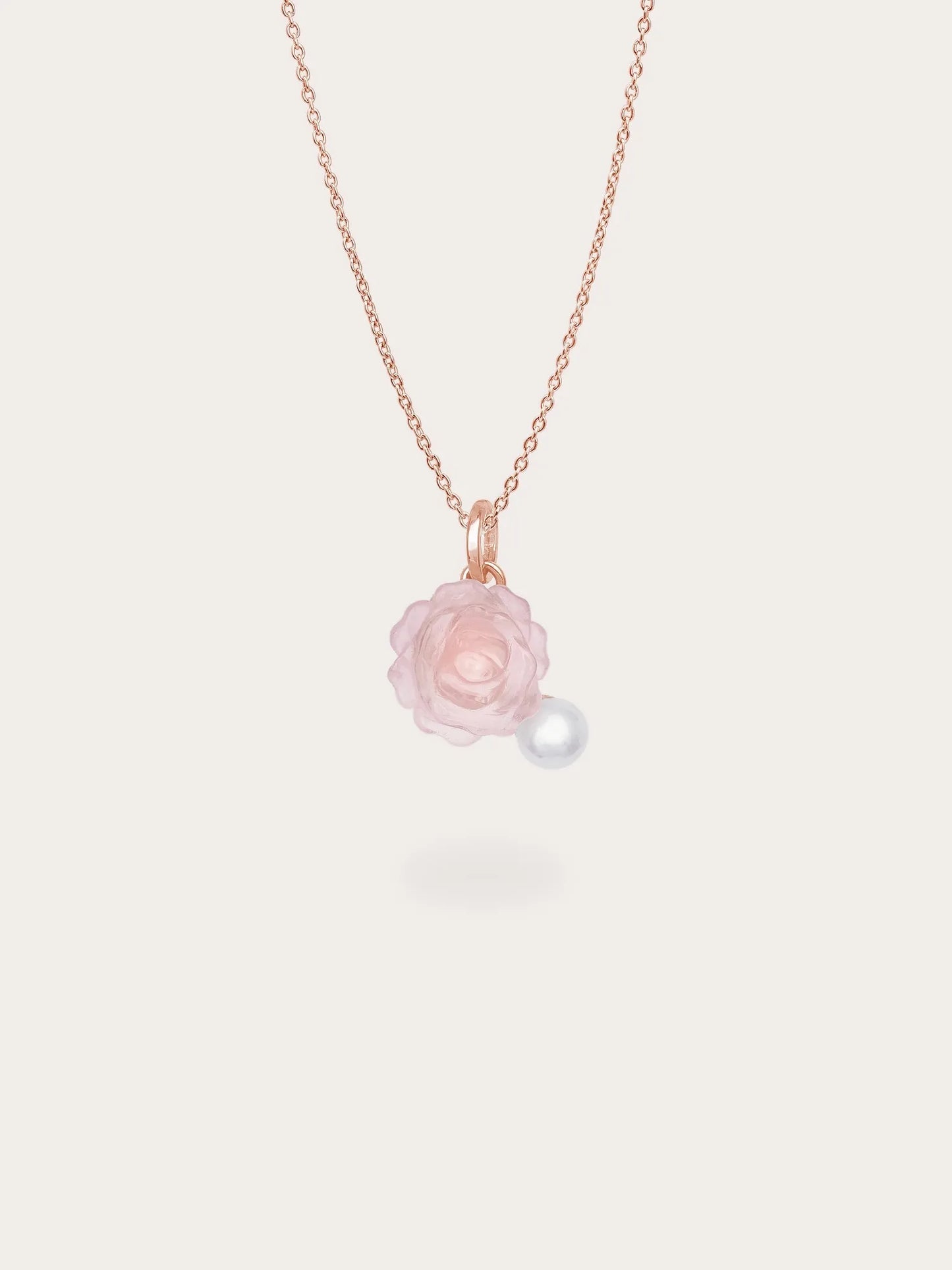 Carved Peony Necklace and Earrings Set