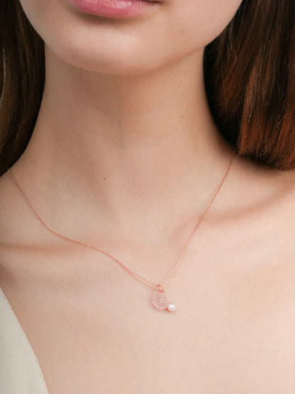 Carved Peony Necklace 18K Rose Gold (3) – Mondays Made Flower & Birthstone Jewelry Singapore