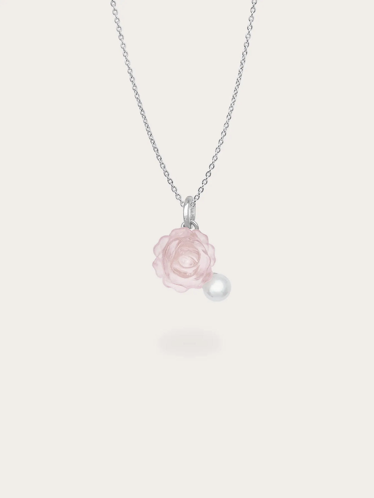 Carved Peony Necklace and Earrings Set