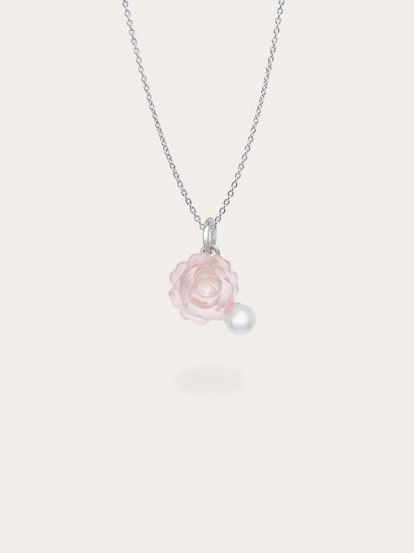 Carved Peony Necklace and Earrings Set